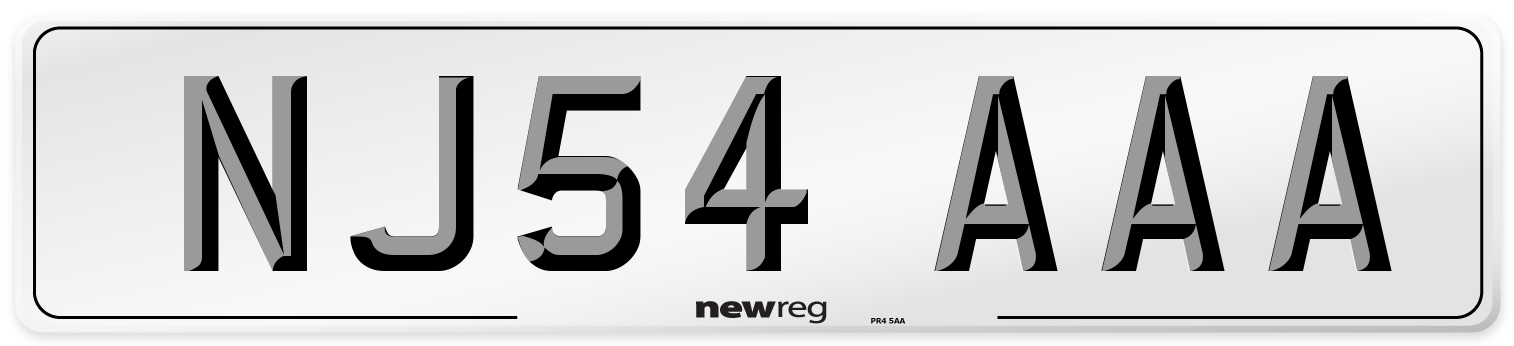 NJ54 AAA Number Plate from New Reg